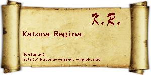 Katona Regina névjegykártya